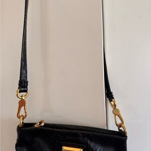 Marc Jacobs Black Mini Crossbody with Gold Hardware